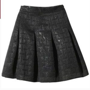 NWT- Kirna Zabête -Metallic Jacquard Fit&Flare Pleated Skirt